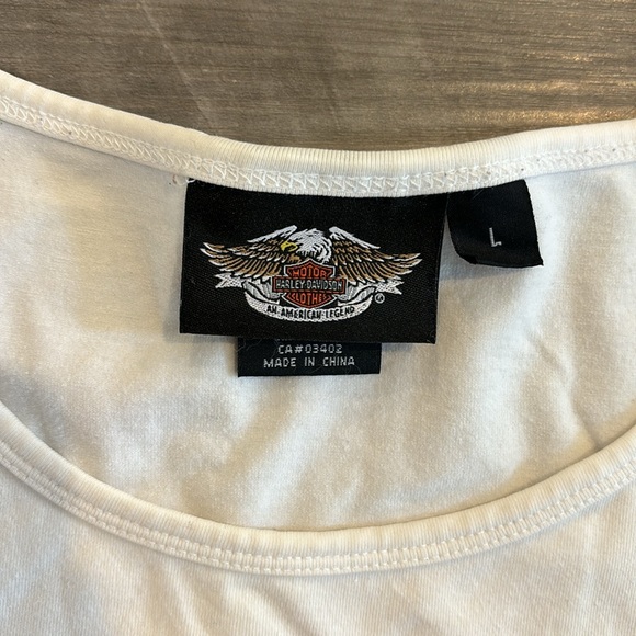 Women’s Harley-Davidson white Studded T-Shirt Graphic Logo size Large - Picture 3 of 8